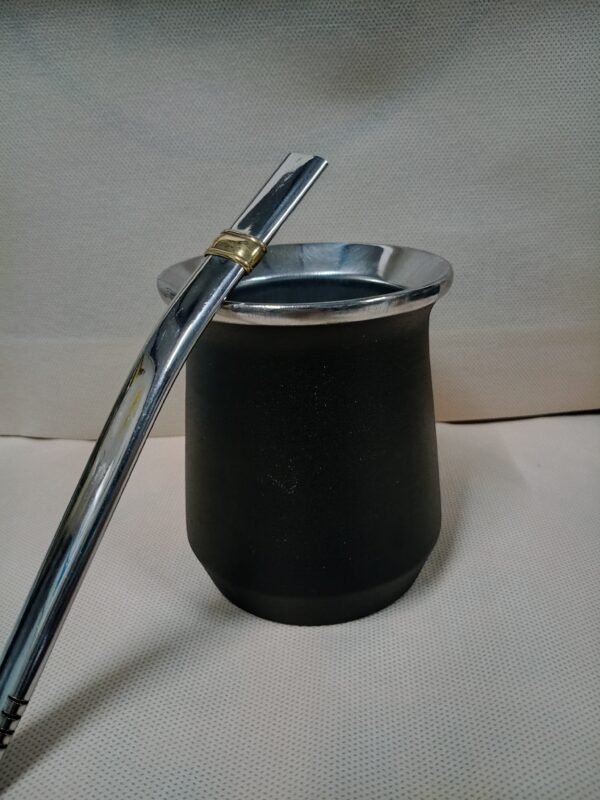 Mate de Acero Térmico con bombilla chata de acero