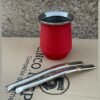 Mate de Acero Térmico con bombilla chata de acero