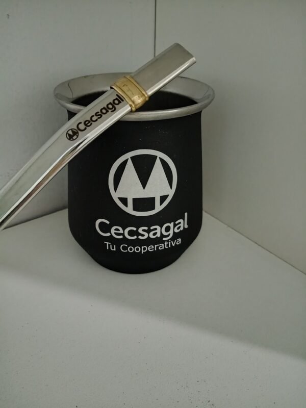 Mate de Acero Térmico con bombilla chata de acero