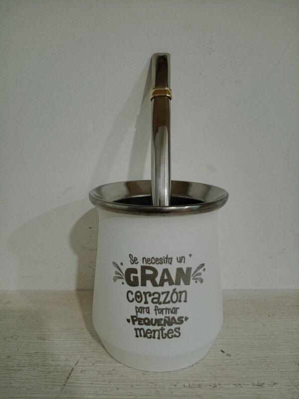 Mate de Acero Térmico con bombilla chata de acero