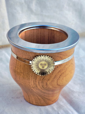 Mate Camionero Algarrobo con Aplique Sol de Mayo