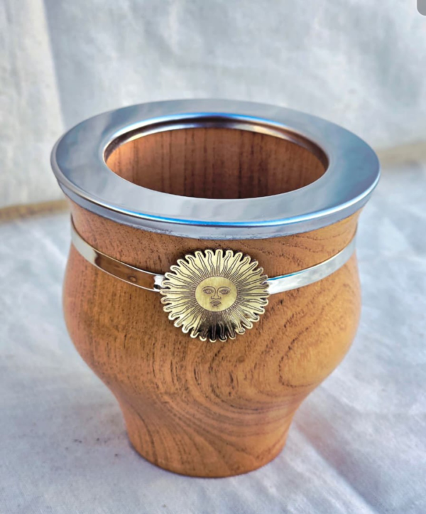 Mate Camionero Algarrobo con Aplique Sol de Mayo