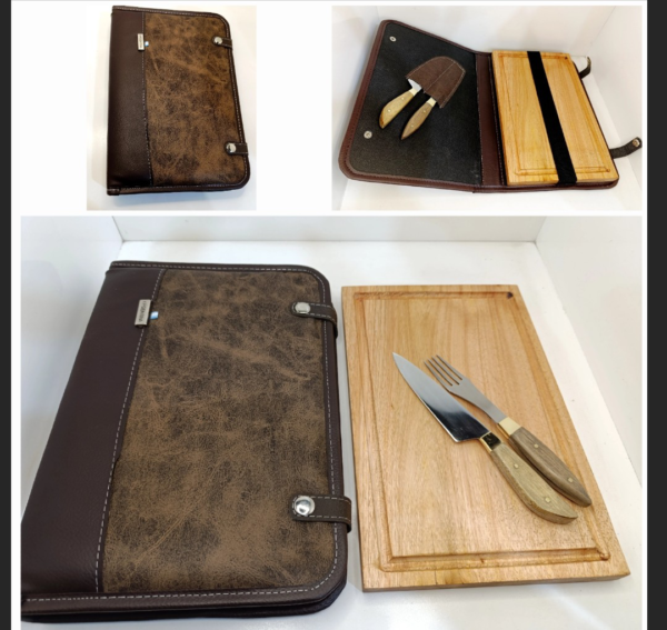 Set asado con cubiertos artesanales