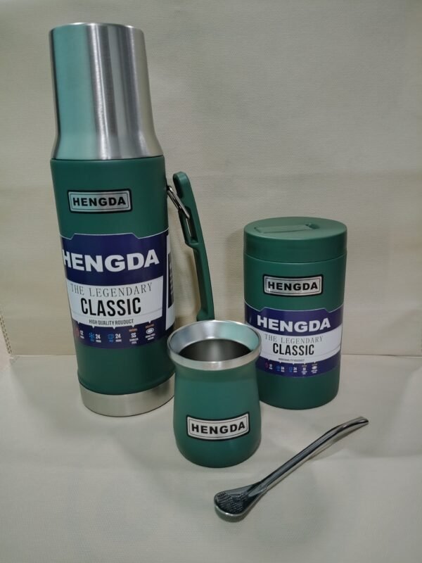 Set Termo system, mate acero, bombilla, una lata