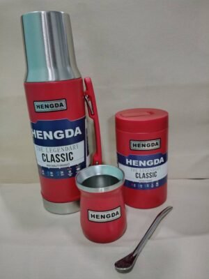 Set Termo system, mate acero, bombilla, una lata