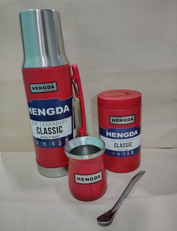 Set Termo system, mate acero, bombilla, una lata